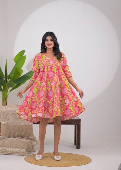 Blush Bloom Flared Dress