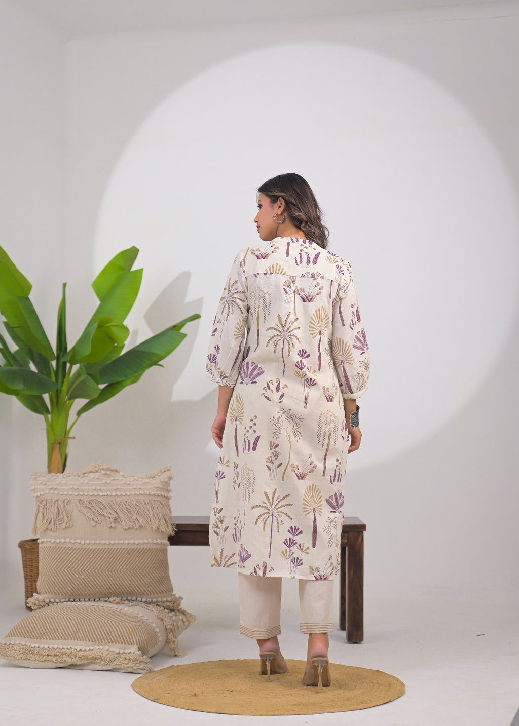 Desert Bloom Handblock Kurti Pant Set