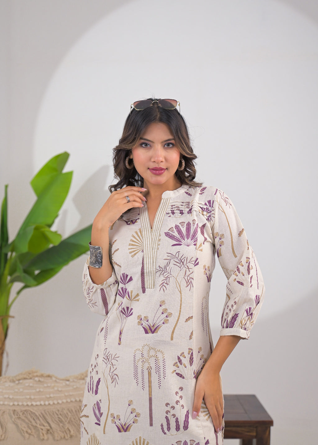 Desert Bloom Handblock Kurti Pant Set