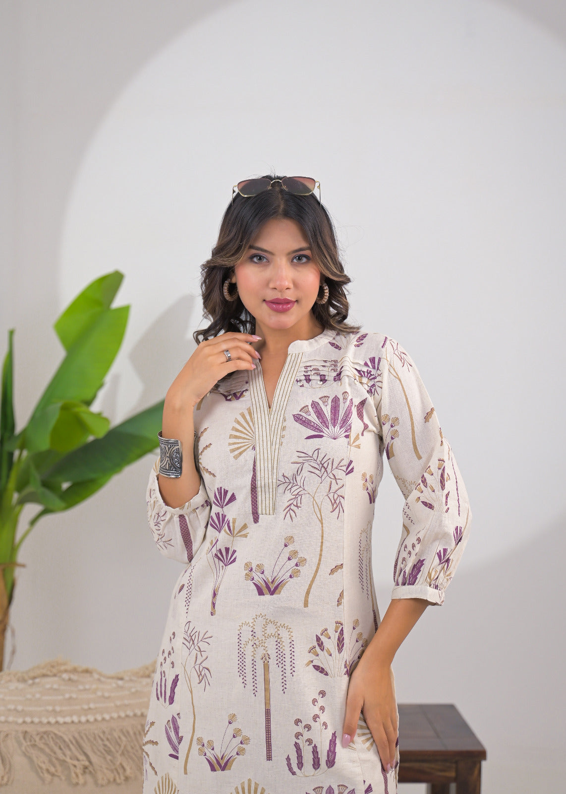 Desert Bloom Handblock Kurti Pant Set