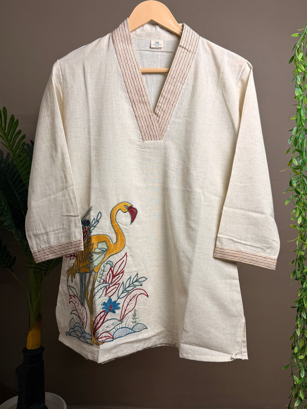 Tropical Grace Embroidered Short Kurti