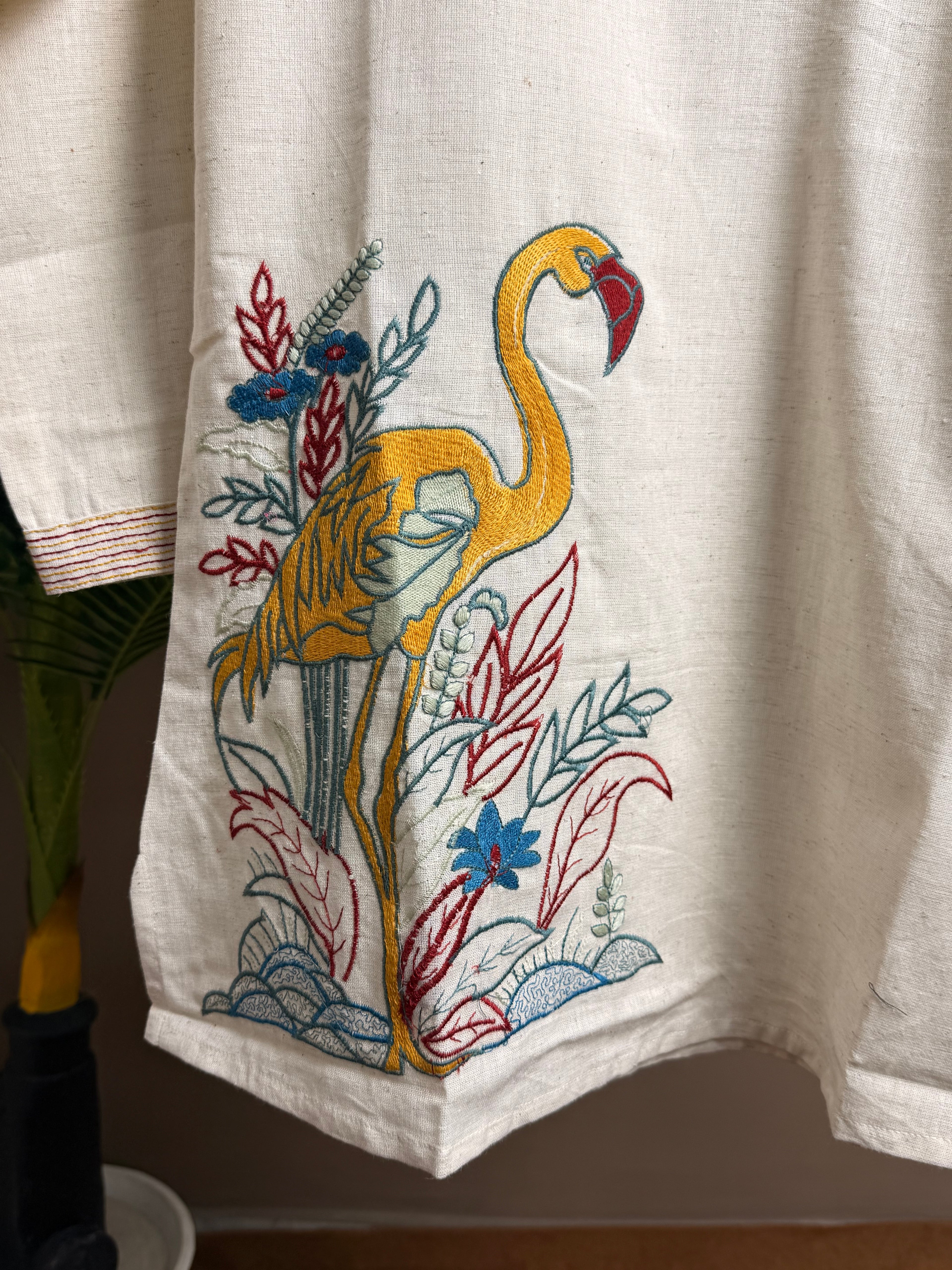 Tropical Grace Embroidered Short Kurti