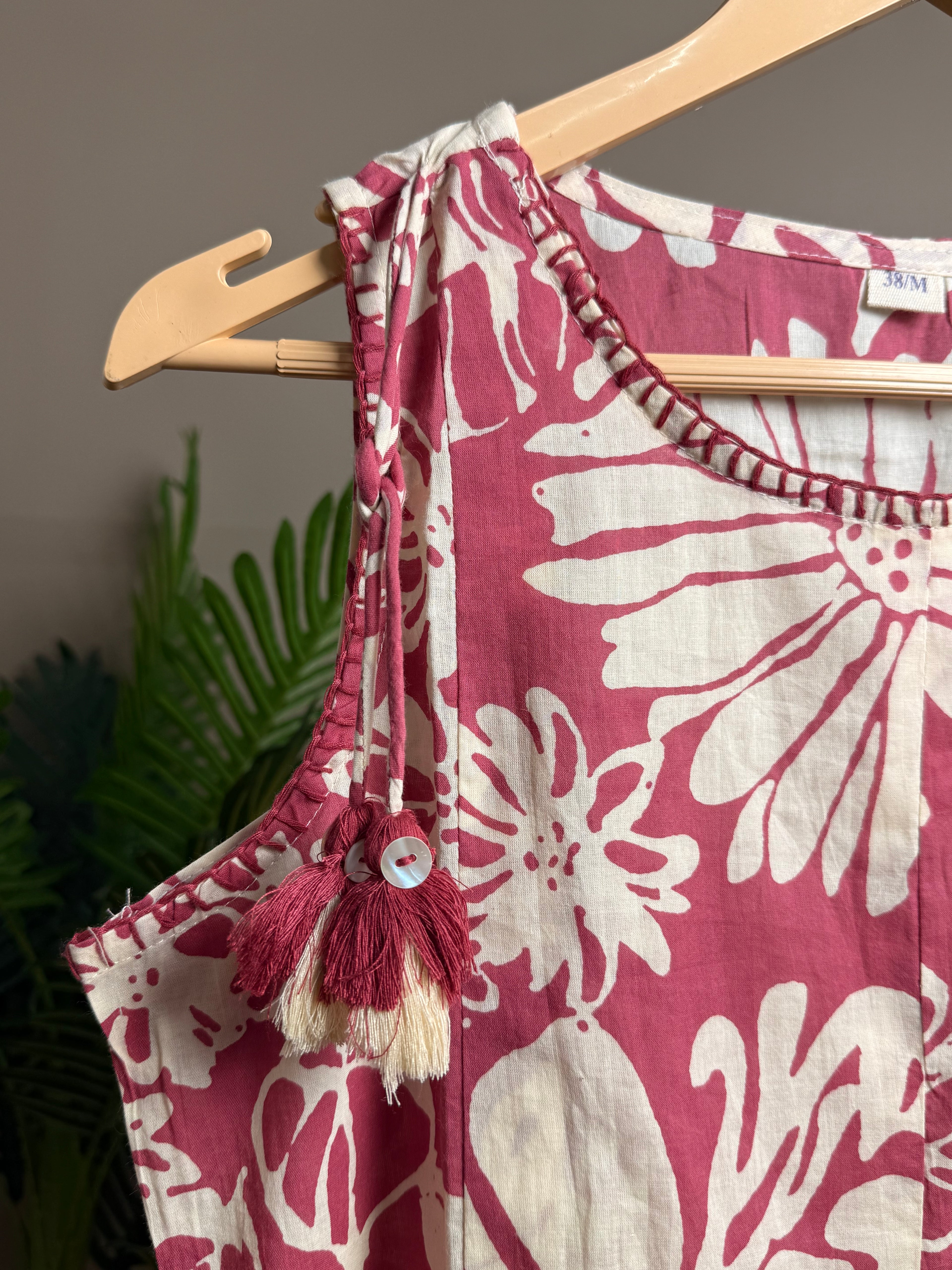 Pink Floral Short Kurti