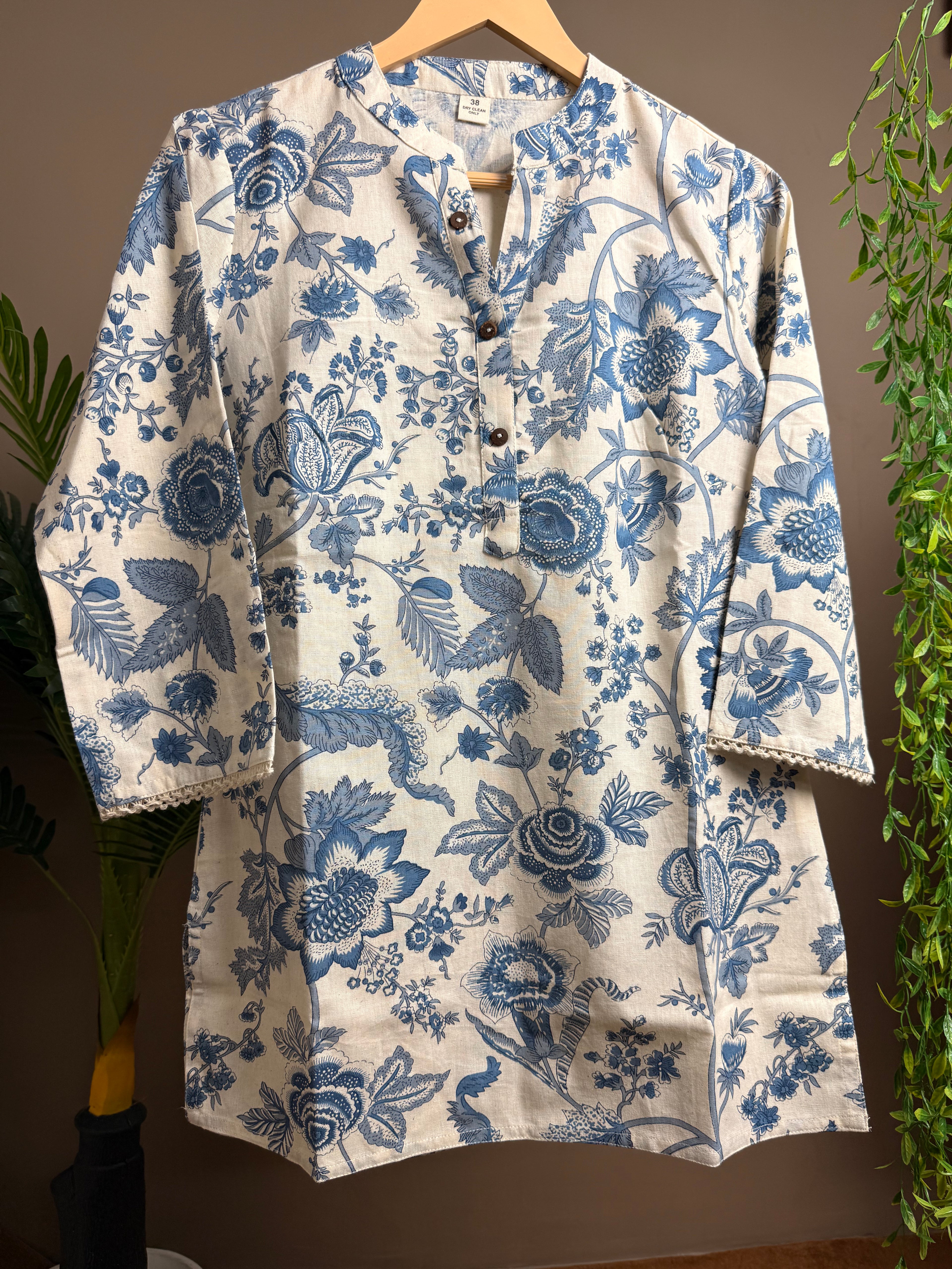 Vintage Garden Block Print Kurti