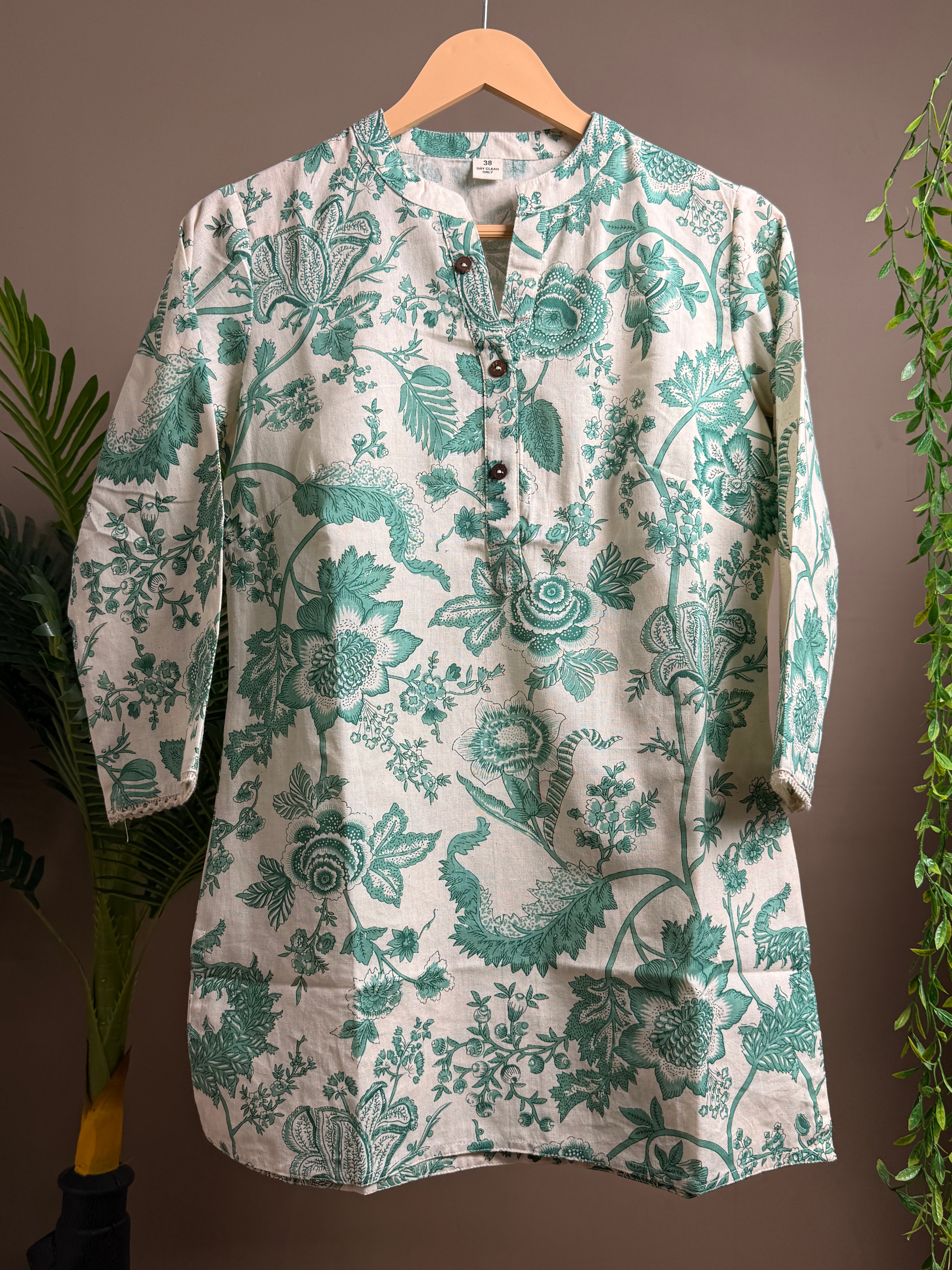 Vintage Garden Block Print Kurti