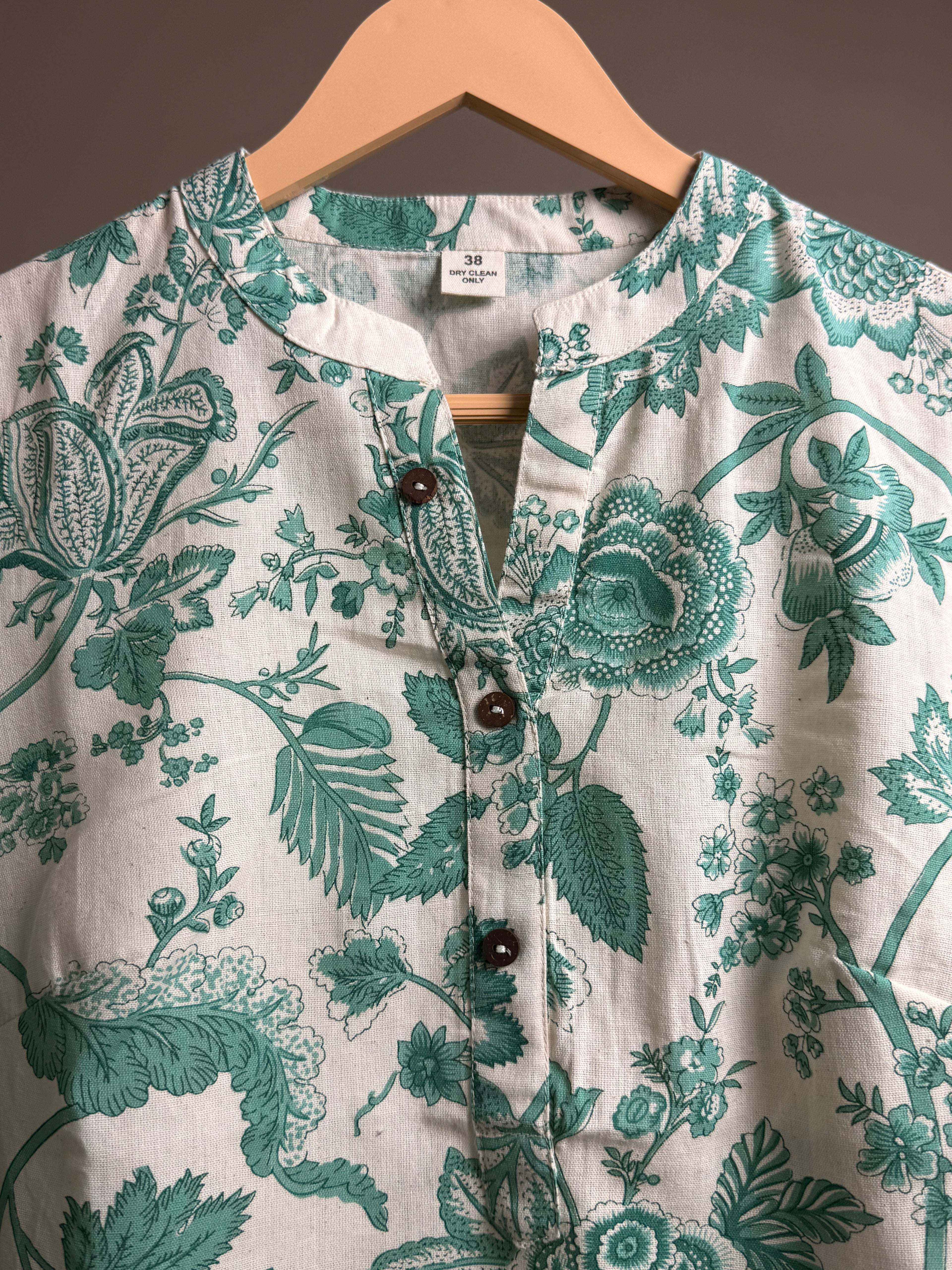 Vintage Garden Block Print Kurti