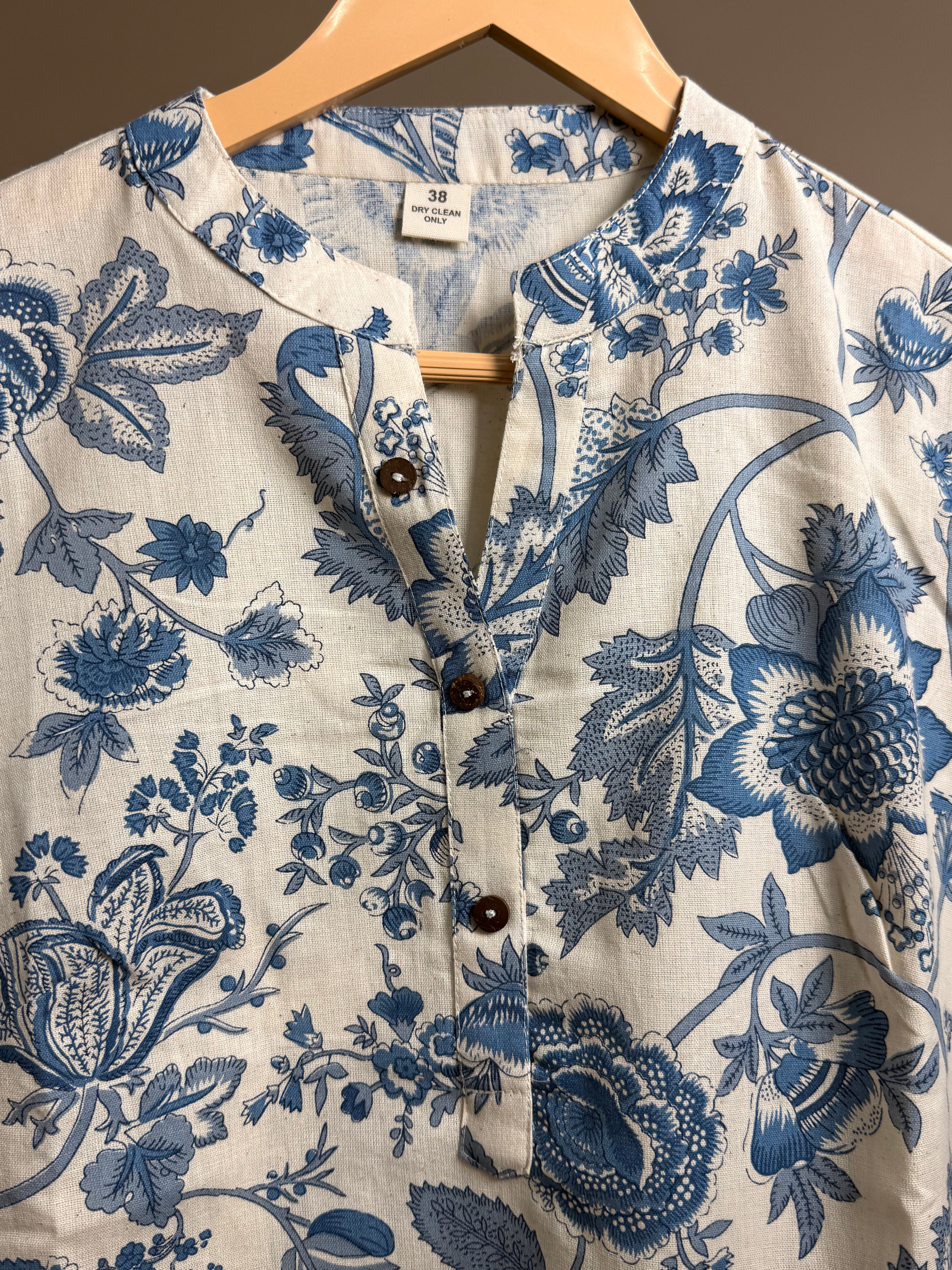 Vintage Garden Block Print Kurti