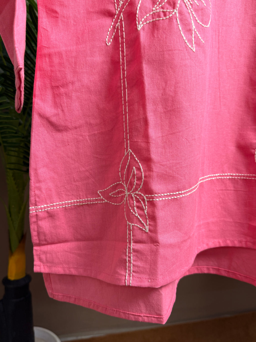 Blush Bloom Embroidered Short Kurti