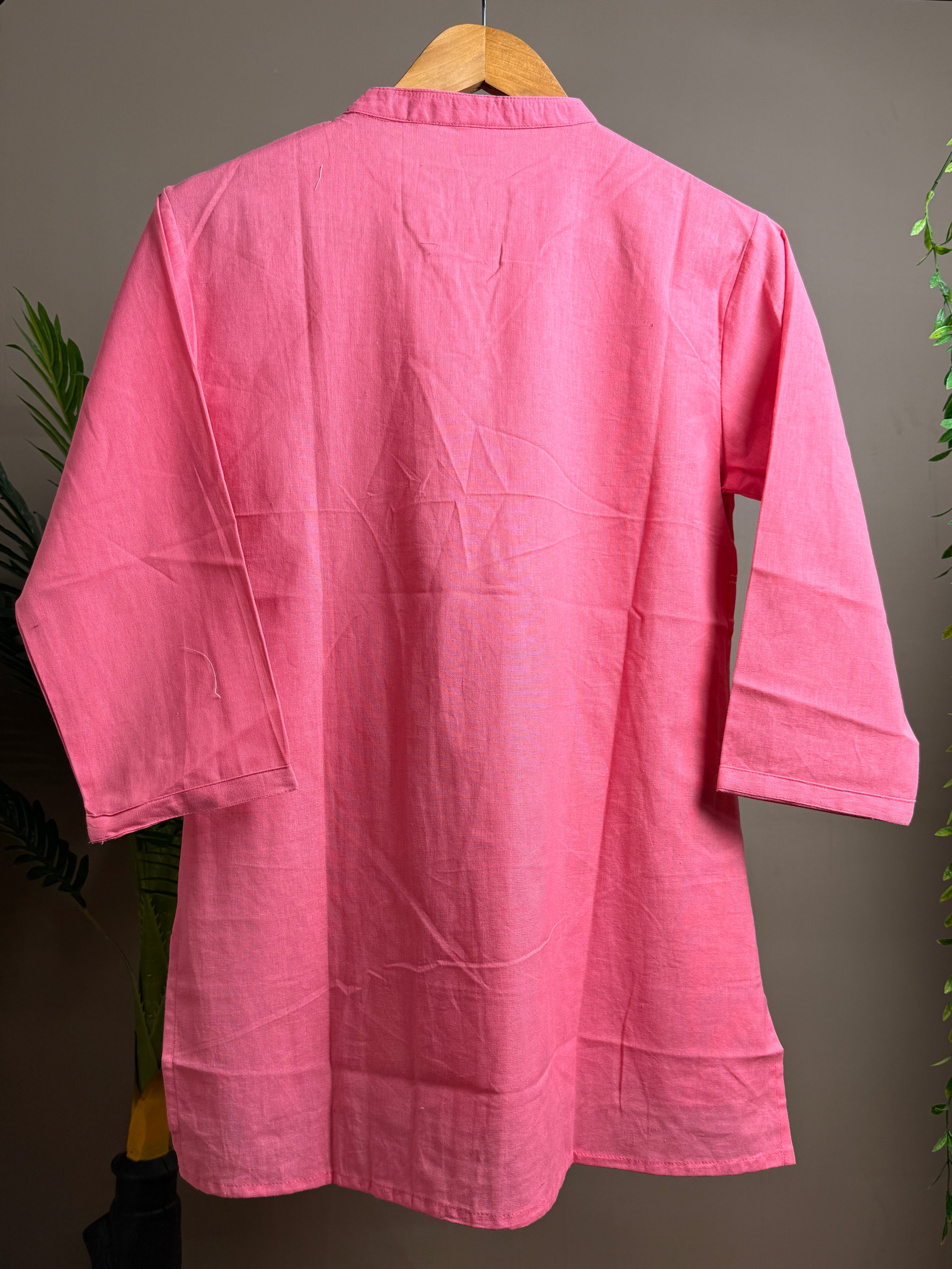 Blush Bloom Embroidered Short Kurti