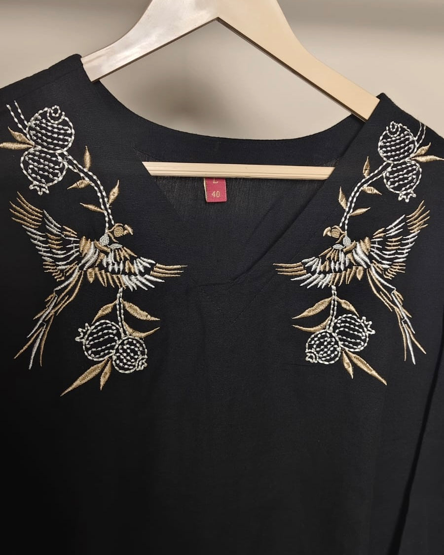 Classic Black Embroidered Co-ord Set