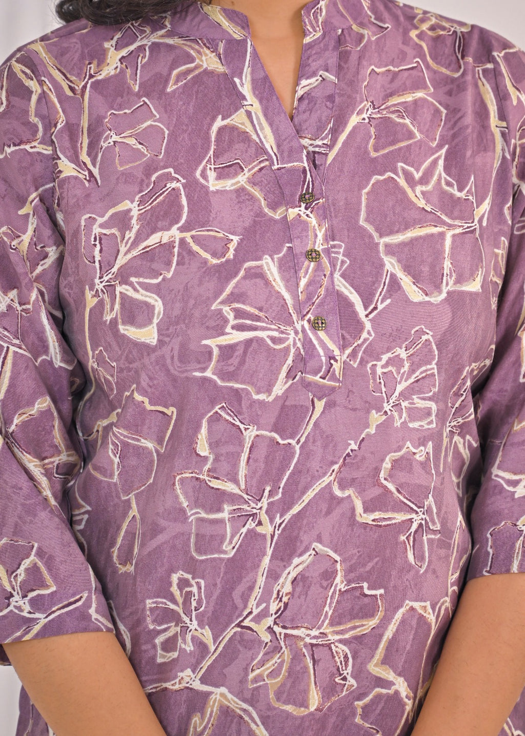 Lavender Abstract Print Kurti