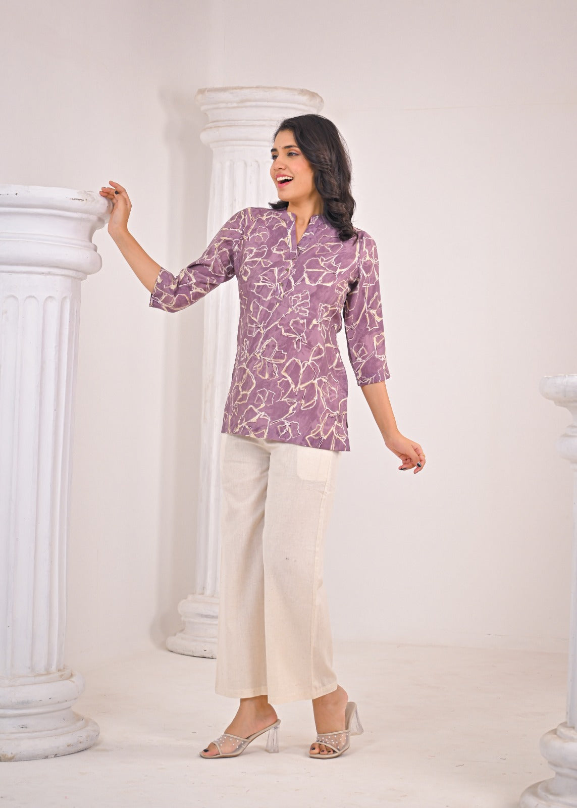 Lavender Abstract Print Kurti