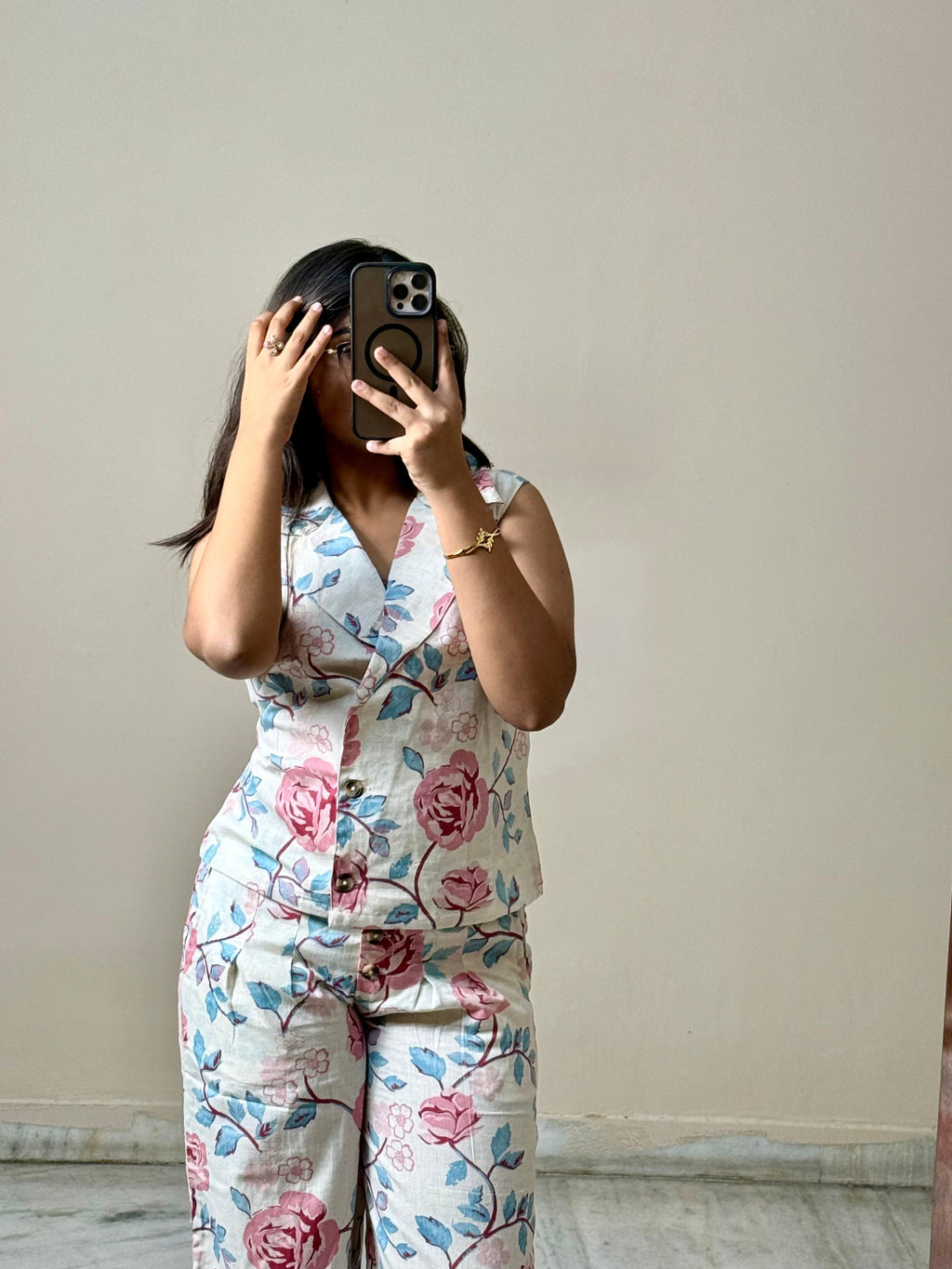 Ivory Floral Print Co-ord Set